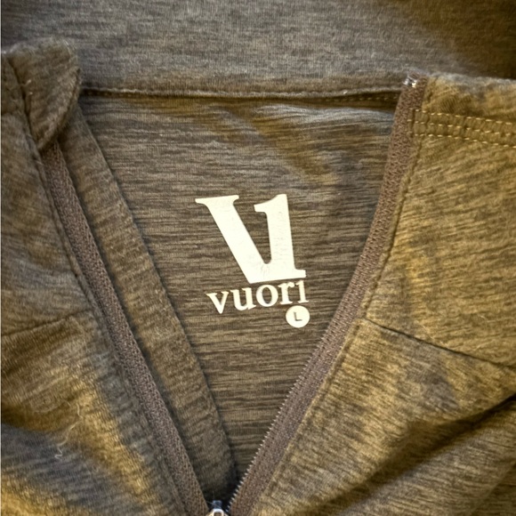 Men's Vuori Dark Olive Quarter-Zip Shirt - Picture 3 of 3